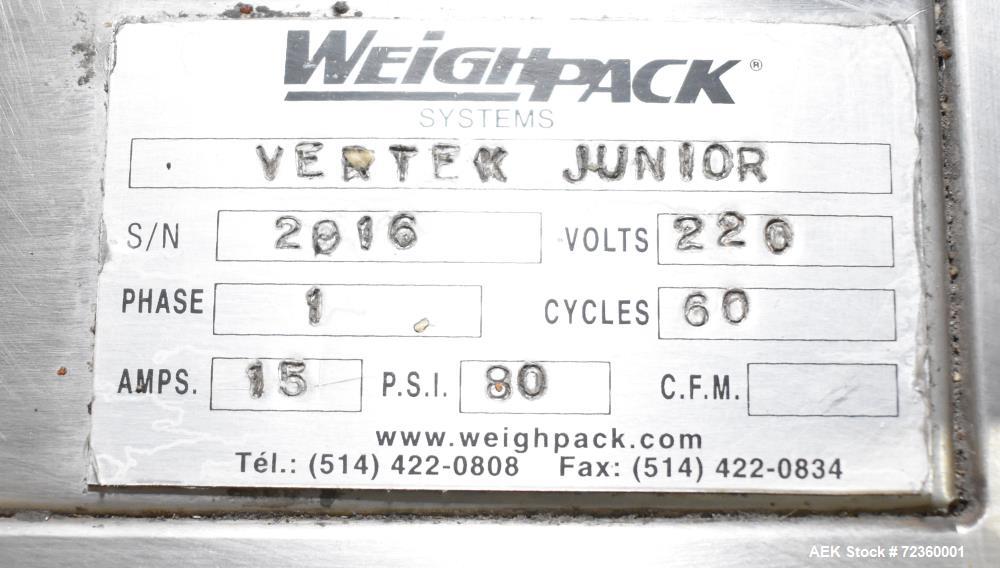 Used- Weighpack Vertek Jr. Vertical Form Fill Seal Machine